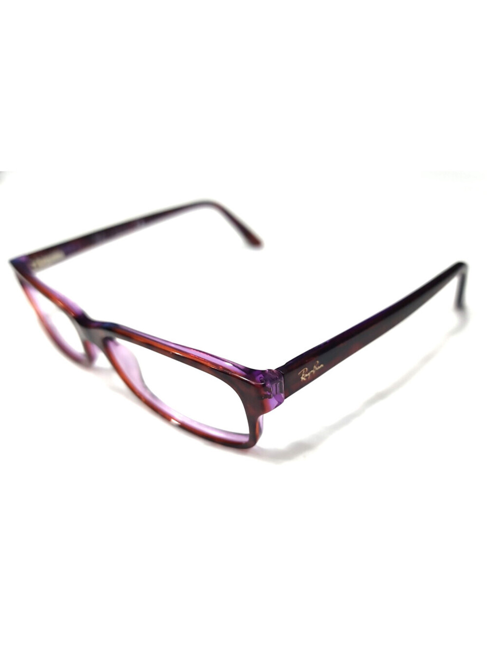 Ray Ban RB5187 2442 Glossy Tortoise Purple Rectangle Eyeglasses 52-16 140